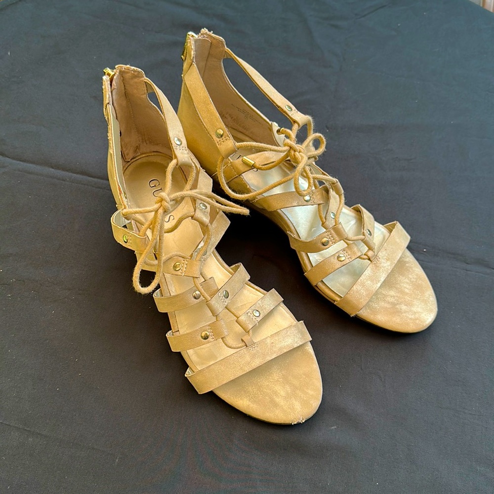 Guess Gladiator Style Zipper Back Shoes